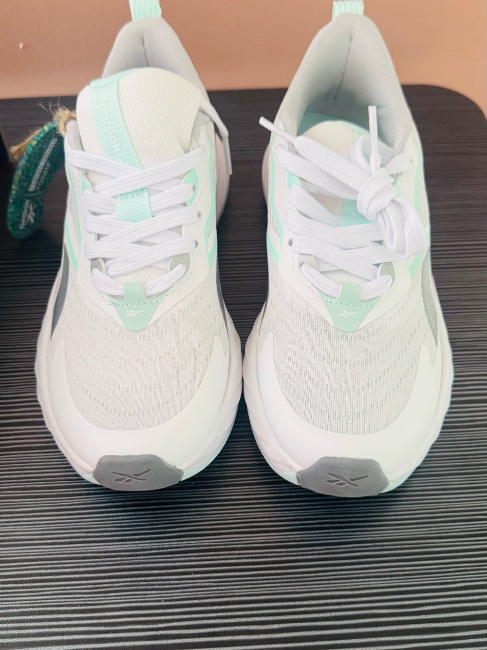 Reebok Women’s White & Mint Athletic Lace-Up Sneakers